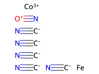 Cobalt nitrosopentacyanoferrate(3) structure
