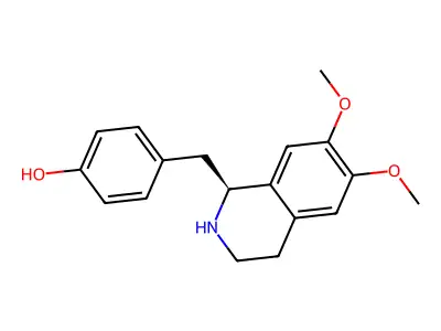 4-[(6,7-Dimethoxy-1,2,3,4-tetrahydroisoquinolin-1-yl)methyl]phenol structure