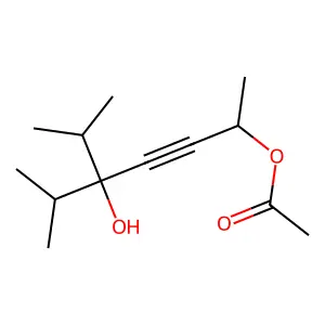 3-Heptyne-2,5-diol, 6-methyl-5-(1-methylethyl)-, 2-acetate structure