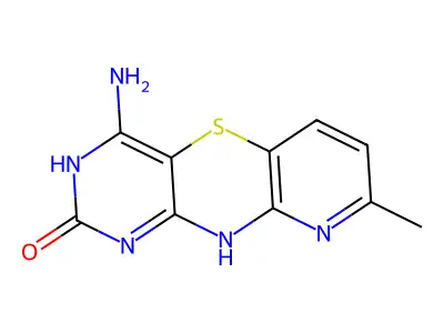 1H-Pyrido(3,2-b)pyrimido(4,5-e)(1,4)thiazin-4(10H)-one, 2-amino-8-methyl- structure
