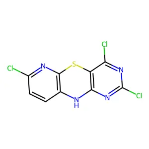 2,4,7-Trichloro-10H-pyrido[2,3-b]pyrimido[4,5-e][1,4]thiazine structure