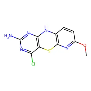 10H-Pyrido(2,3-b)pyrimido(4,5-e)(1,4)thiazin-2-amine, 4-chloro-7-methoxy- structure