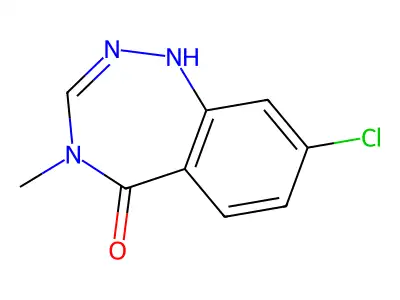 5H-1,2,4-Benzotriazepin-5-one, 1,4-dihydro-8-chloro-4-methyl- structure