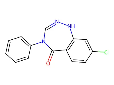 5H-1,2,4-Benzotriazepin-5-one, 1,4-dihydro-8-chloro-4-phenyl- structure