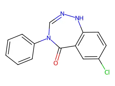 5H-1,2,4-Benzotriazepin-5-one, 1,4-dihydro-7-chloro-4-phenyl- structure