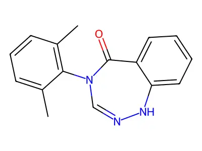 5H-1,2,4-Benzotriazepin-5-one, 1,4-dihydro-4-(2,6-dimethylphenyl)- structure
