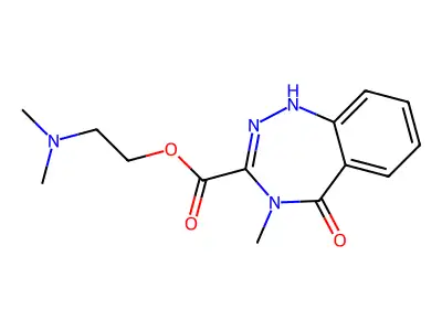 1H-1,2,4-Benzotriazepine-3-carboxylic acid, 4,5-dihydro-4-methyl-5-oxo-, (2-dimethylamino)ethyl ester structure