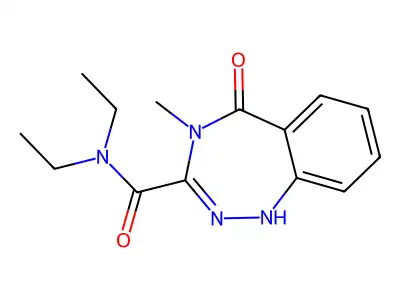 1H-1,2,4-Benzotriazepine-3-carboxamide, 4,5-dihydro-N,N-diethyl-4-methyl-5-oxo- structure