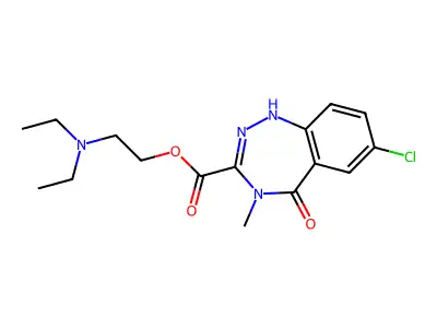 1H-1,2,4-Benzotriazepine-3-carboxylic acid, 4,5-dihydro-7-chloro-4-methyl-5-oxo-, 2-(diethylamino)ethyl ester structure