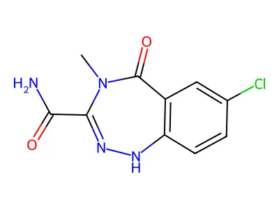 1H-1,2,4-Benzotriazepine-3-carboxamide, 4,5-dihydro-7-chloro-4-methyl-3-oxo- structure