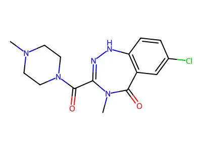 Piperazine, 1-((4,5-dihydro-7-chloro-4-methyl-5-oxo-1H-1,2,4-benzotriazepin-3-yl)carbonyl)-4-methyl- structure