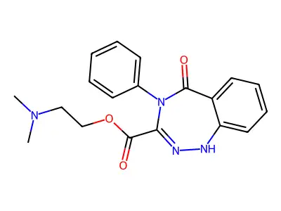 1H-1,2,4-Benzotriazepine-3-carboxylic acid, 4,5-dihydro-4-phenyl-5-oxo-, 2-(dimethylamino)ethyl ester structure