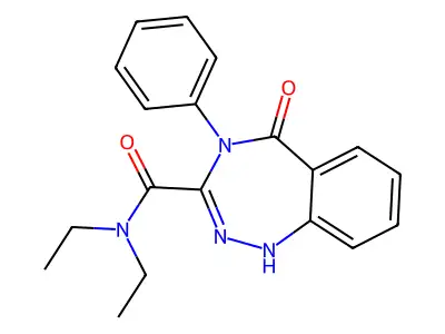 1H-1,2,4-Benzotriazepine-3-carboxamide, 4,5-dihydro-N,N-diethyl-5-oxo-4-phenyl- structure