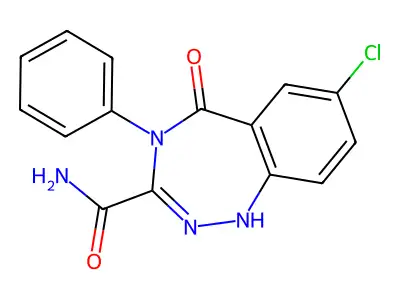 1H-1,2,4-Benzotriazepine-3-carboxamide, 4,5-dihydro-7-chloro-5-oxo-4-phenyl- structure