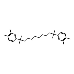 Benzene, 1,1'-(1,1,10,10-tetramethyl-1,10-decanediyl)bis[3,4-dimethyl- structure