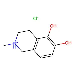 Isoquinoline-5,6-diol, 1,2,3,4-tetrahydro-2-methyl-, hydrochloride structure