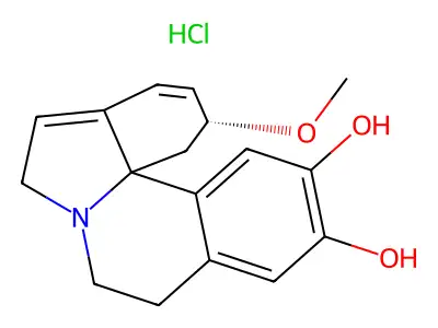 3-Methoxy-1,2,6,7-tetradehydroerythrinan-15,16-diol--hydrogen chloride (1/1) structure