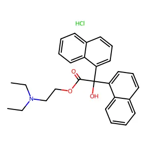 Glycolic acid, dinaphthyl-, 2-(diethylamino)ethyl ester, hydrochloride structure