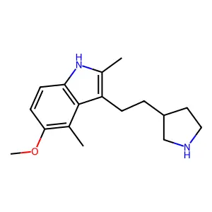Indole, 2,4-dimethyl-5-methoxy-3-(2-(3-pyrrolinyl)ethyl)- structure