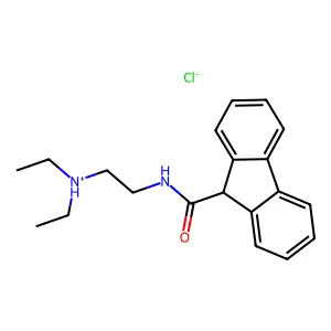 Fluorene-9-carboxamide, N-(2-(diethylamino)ethyl)-, hydrochloride structure