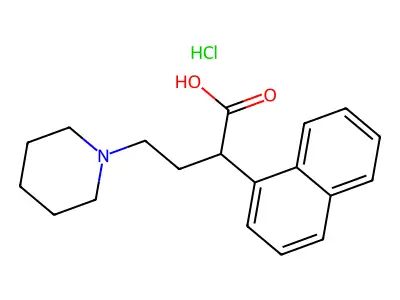 1-Piperidinebutyric acid, alpha-1-naphthyl-, hydrochloride structure