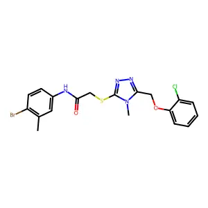 N-(4-bromo-3-methylphenyl)-2-({5-[(2-chlorophenoxy)methyl]-4-methyl-4H-1,2,4-triazol-3-yl}sulfanyl)acetamide structure