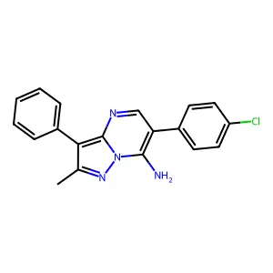 6-(4-Chlorophenyl)-2-methyl-3-phenylpyrazolo[1,5-a]pyrimidin-7-amine structure