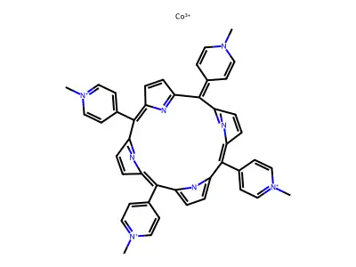 tetrakis(3-N-methylpyridyl)porphinecobalt(III) structure