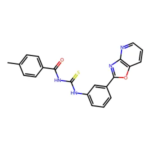 4-methyl-N-[[3-([1,3]oxazolo[4,5-b]pyridin-2-yl)phenyl]carbamothioyl]benzamide structure