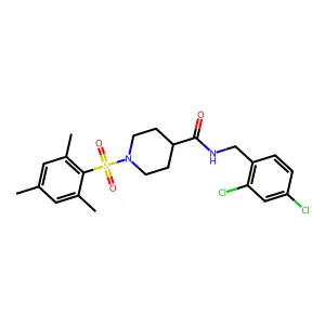 N-(2,4-dichlorobenzyl)-1-(mesitylsulfonyl)-4-piperidinecarboxamide structure