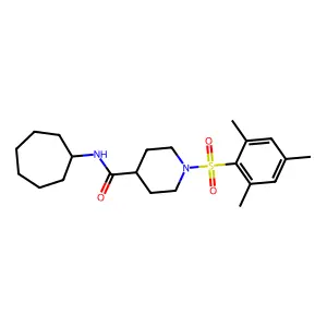 N-Cycloheptyl-1-[(2,4,6-Trimethylphenyl)sulfonyl]piperidine-4-Carboxamide structure
