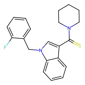 [1-[(2-Fluorophenyl)methyl]indol-3-yl]-piperidin-1-ylmethanethione structure