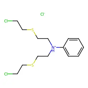 Aniline, N,N-bis(2-(2-chloroethylthio)ethyl)-, hydrochloride structure
