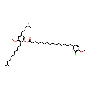 15-(3-Chloro-4-methoxyphenyl)pentadecanoic acid 3-methoxy-2-(9-methyldecyl)-5-(4-methylpentyl)phenyl ester structure