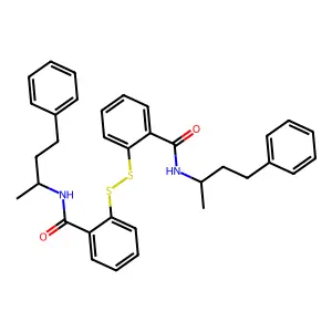 2,2'-Dithiobis(N-(1-methyl-3-phenylpropyl)benzamide) structure