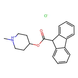 1-Methylpiperidin-4-yl 9H-fluorene-9-carboxylate--hydrogen chloride (1/1) structure