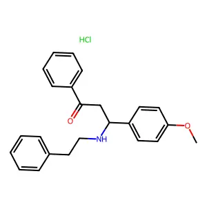 Propiophenone, 4'-methoxy-beta-phenyl-(beta-(2-phenethyl)amino)-, hydrochloride structure