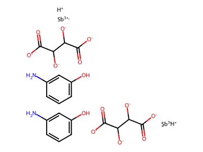 Phenol, m-amino-, oxo(tartrato)antimonate(1-)- structure