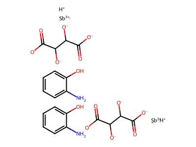 Phenol, o-amino-, oxo(tartrato)antimonate(1-)- structure