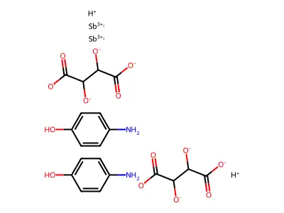 Phenol, p-amino-, oxo(tartrato)antimonate(1-)- structure