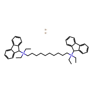 Ammonium, decamethylenebis(diethyl-(9-fluorenyl)-, dibromide, hemihydrate structure