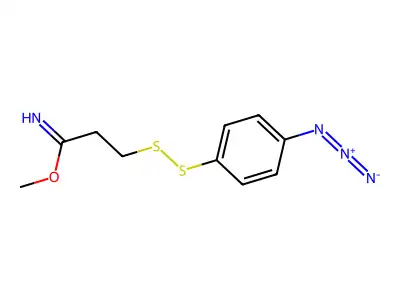 Methyl 3-((4-azidophenyl)dithio)propionimidate structure