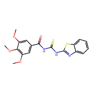 N-(1,3-benzothiazol-2-ylcarbamothioyl)-3,4,5-trimethoxybenzamide structure
