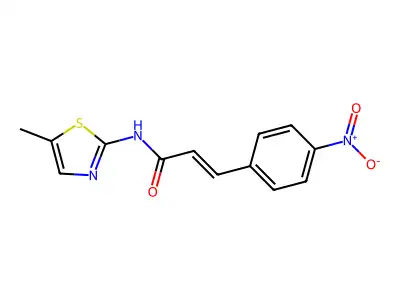N-(5-methyl-1,3-thiazol-2-yl)-3-(4-nitrophenyl)prop-2-enamide structure