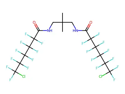 6-chloro-N-[3-[(6-chloro-2,2,3,3,4,4,5,5,6,6-decafluorohexanoyl)amino]-2,2-dimethylpropyl]-2,2,3,3,4,4,5,5,6,6-decafluorohexanamide structure