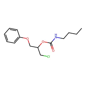 Carbamic acid, butyl-, 1-chloro-3-phenoxy-2-propyl ester structure