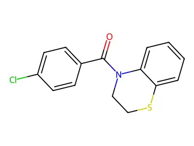 (4-chlorophenyl)(2,3-dihydro-4H-1,4-benzothiazin-4-yl)methanone structure