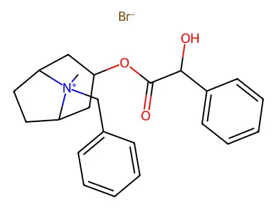 1-alpha-H,5-alpha-H-Tropanium, 8-benzyl-3-hydroxy-, bromide, maleate (ester) structure