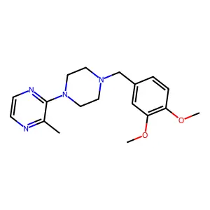 Piperazine, 1-(3,4-dimethoxybenzyl)-1-(2-(3-methylpyrazinyl))- structure