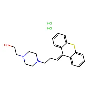 1-Piperazineethanol, 4-(3-(thioxanthen-9-ylidene)propyl)-, dihydrochloride structure